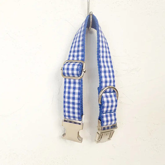 Royal Blue Plaid Collar